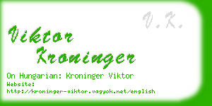 viktor kroninger business card